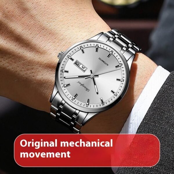 Men's Automatic Steel Belt Waterproof Luminous Mechanical Watch - Image 5