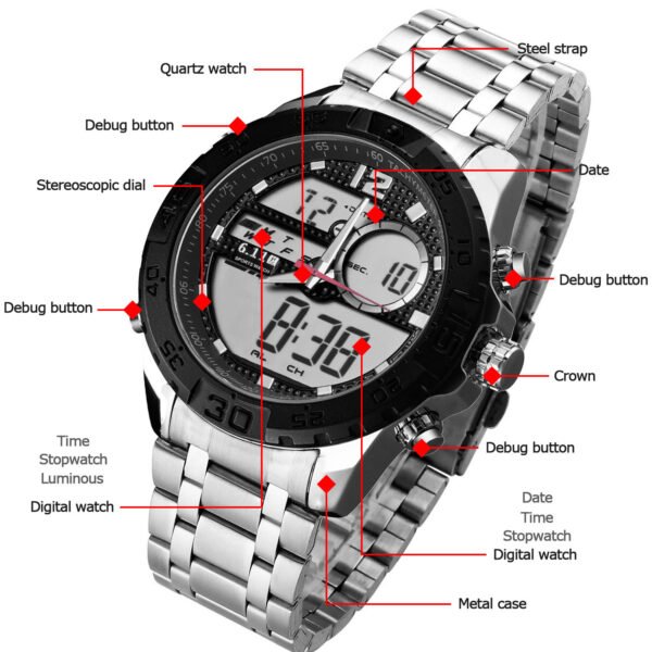 More Than 611 Luminous Double Inserts Outdoor Men's Watch - Image 4