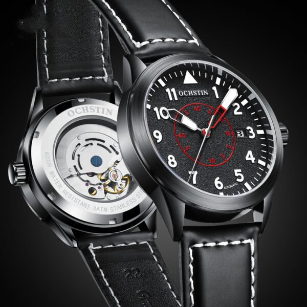 Metal Automatic Mechanical Leather Waterproof Men's Fashion Luminous Watch - Image 5